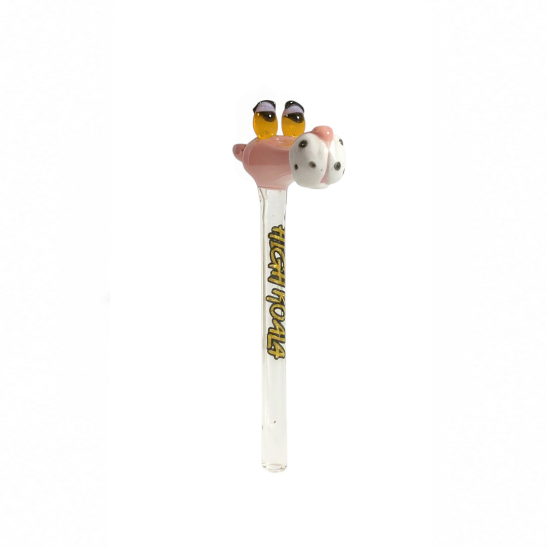 Piteira de Vidro HighKoala Pantera Cor de Rosa