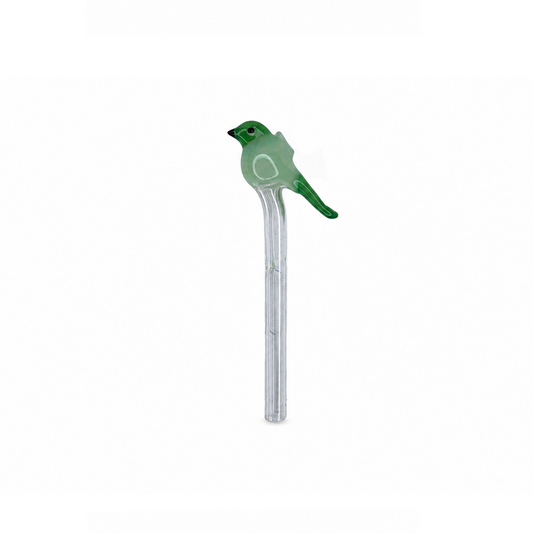 Piteira Vidro Pássaro Verde